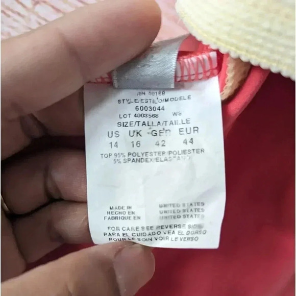 Magicsuit Size 14 Rita Tankini Swim Top Peach Triple Tiered Padded Bra Insert - Picture 7 of 12